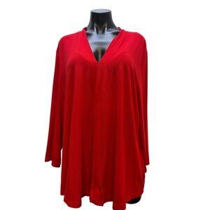 Alembika Red Long Sleeve Top Viscose Blend L